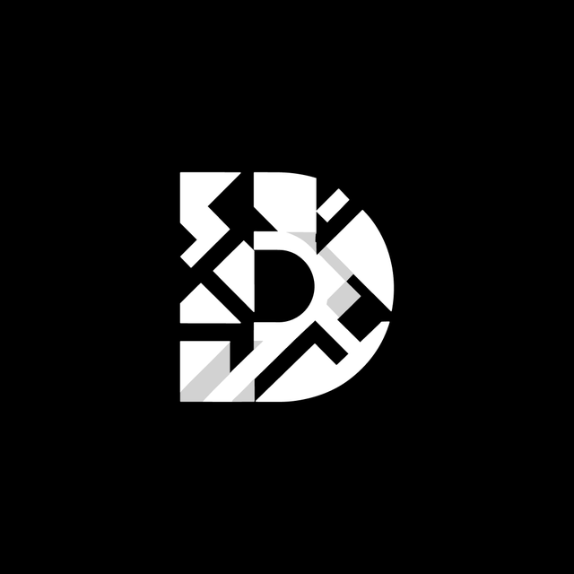 The Divine app icon: a white letter D cut into geometric pieces, on black.