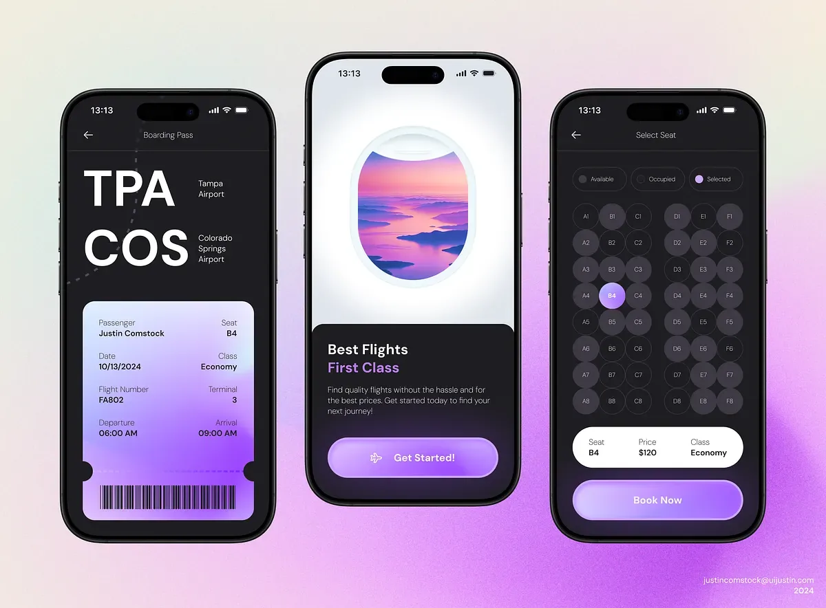 Flight Finder: mobile app design shot.