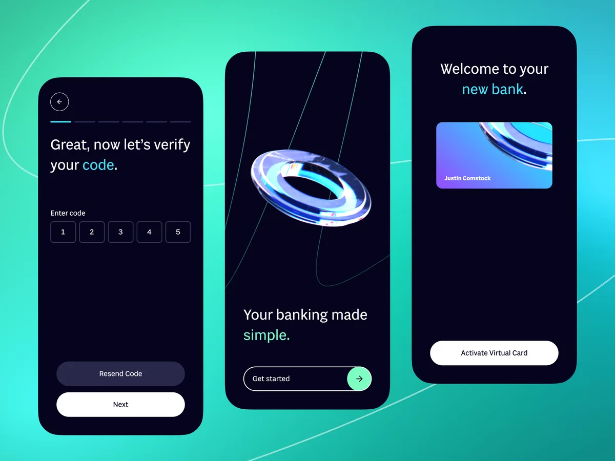 Neobanking: mobile app design shot.
